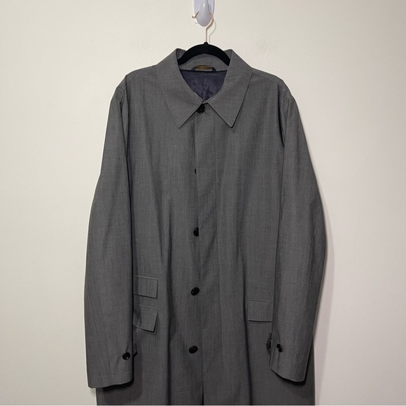 Brooks Brothers Loro Piana Men grey Storm system mohair wool blend overcoat 46L - Picture 2 of 11